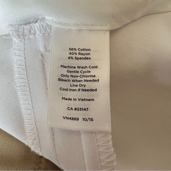TALBOTS NEWPORT PANTS NWOT 6 WHITE CLASSIC MINIMALIST PREPPY OFFICE CHIC COASTAL - Picture 11 of 11